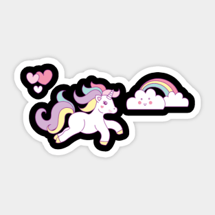 Unicorn, Unicorns, Farytale, Girls, Love, Glitter Sticker